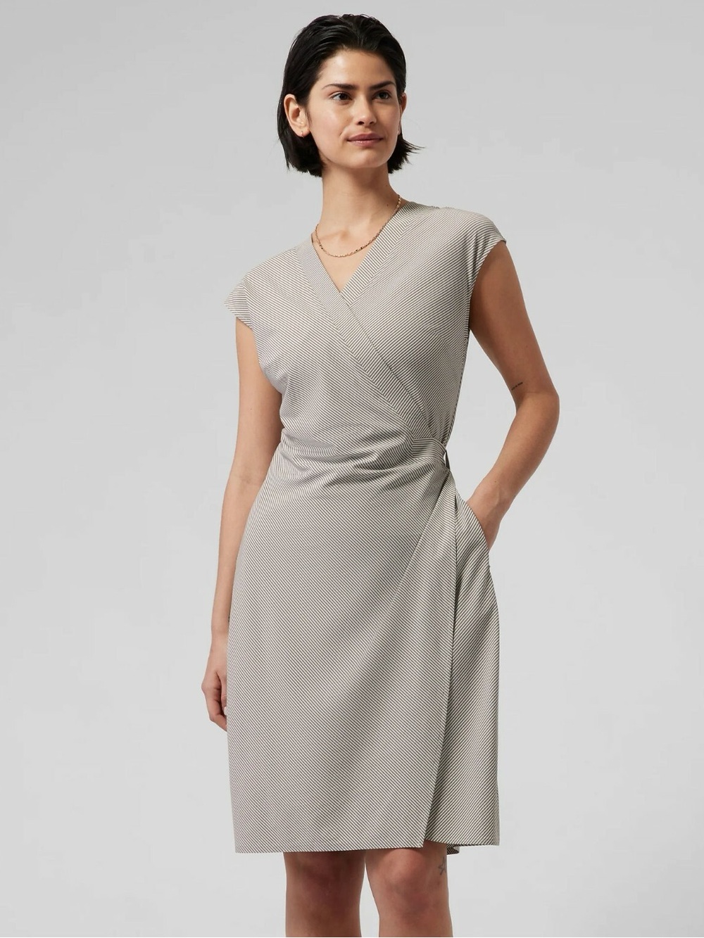 Athleta Newport Wrap Dress Size XS City Stripe